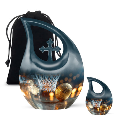 Personalized Basketball Keepsake Urn for Human Ashes - 10-inch, 200 cu in - Yatskia