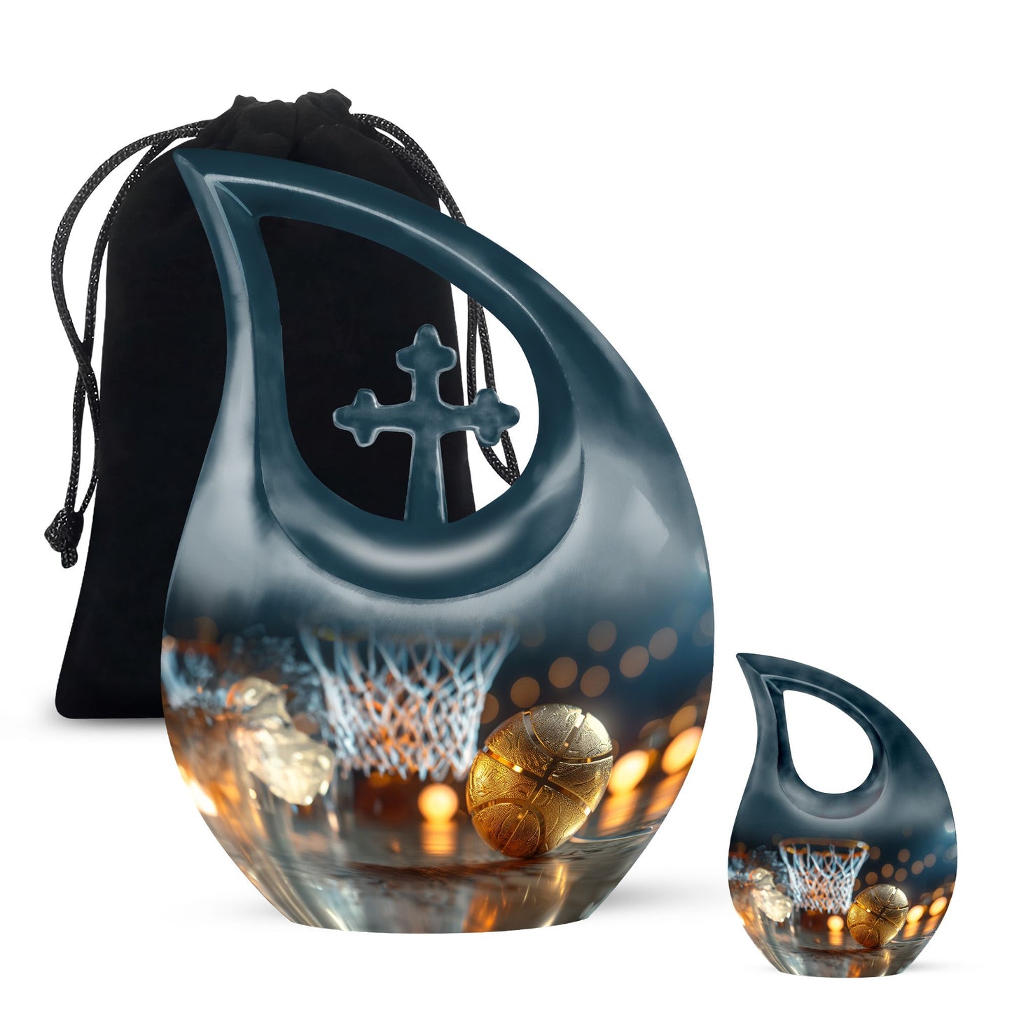 Personalized Basketball Keepsake Urn for Human Ashes - 10-inch, 200 cu in - Yatskia