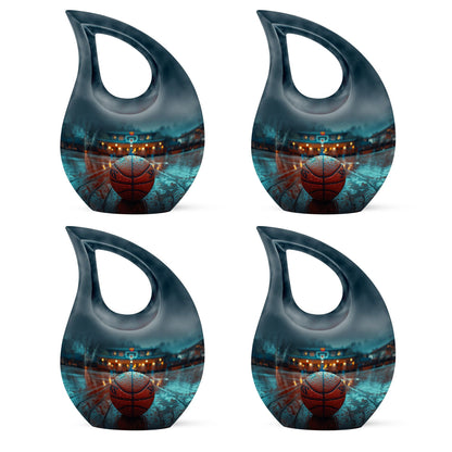 Basketball theme, extra large Cross Drop Basketball Urn 