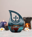 Basketball theme, extra large Cross Drop Basketball Urn 
