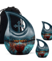 Basketball theme, extra large Cross Drop Basketball Urn 