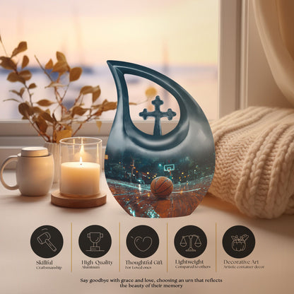 Medium-sized Basketball Urn in Cross Drop design,