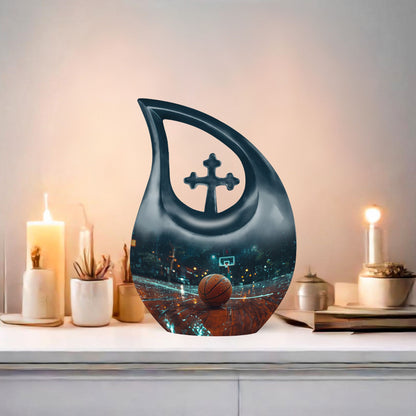 Medium-sized Basketball Urn in Cross Drop design,
