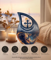 10-inch Basketball Theme Cross Drop Customized Urn