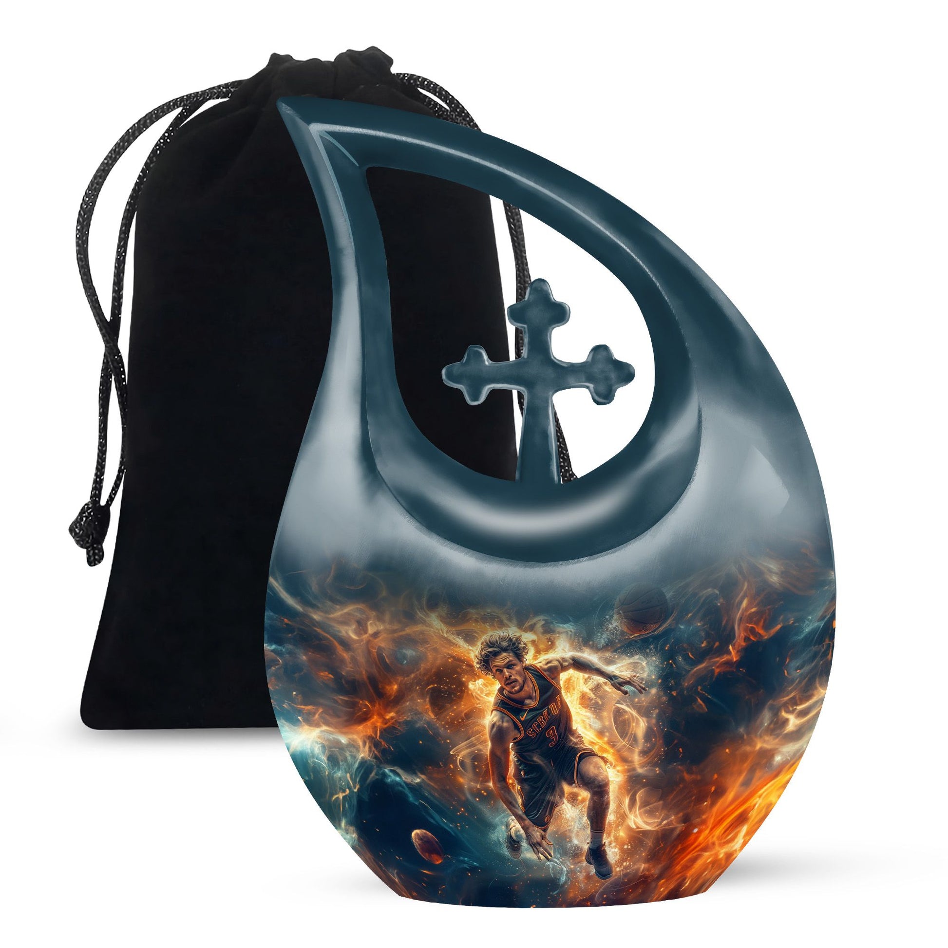 10 inch Cross Drop Basketball Urn