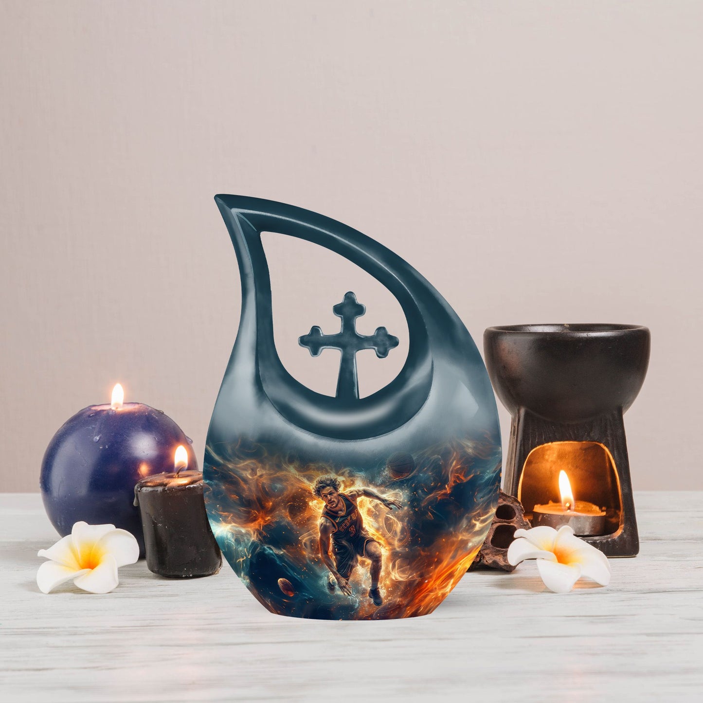 10 inch Cross Drop Basketball Urn