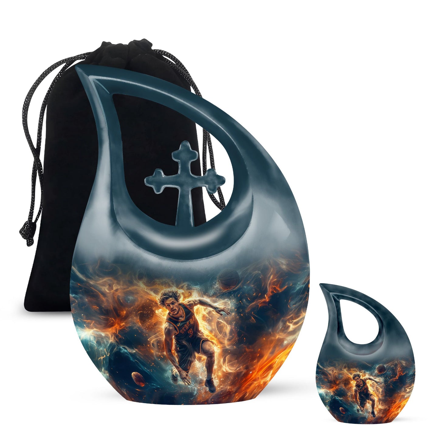 Personalized Basketball Cremation Urn for Human Ashes - 10-inch, 200 cu in - Yatskia
