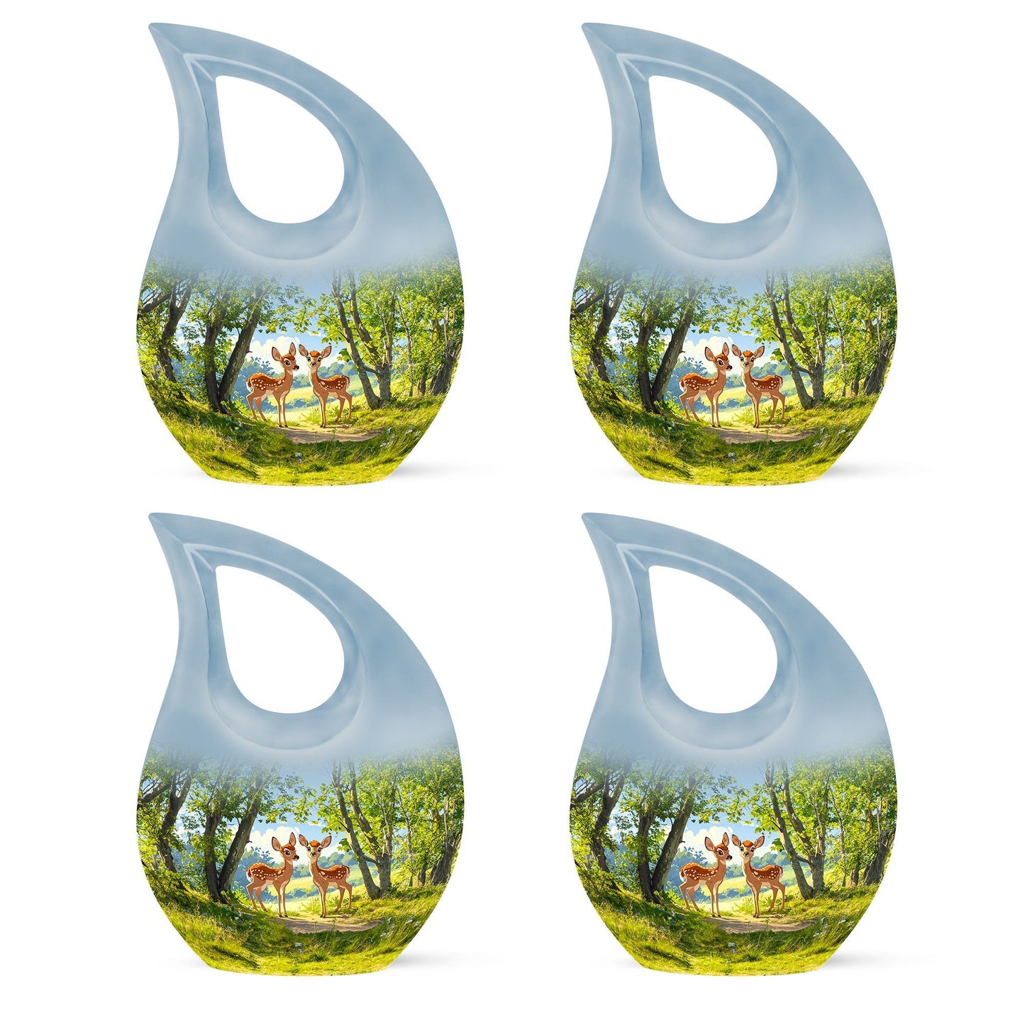 Medium size 10-inch Deer urn in Cross Drop design 