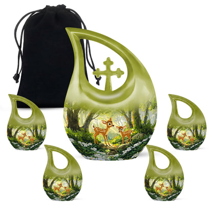 Personalized Deer Cremation Urn for Human Ashes - 10-inch, 200 cu in - Yatskia