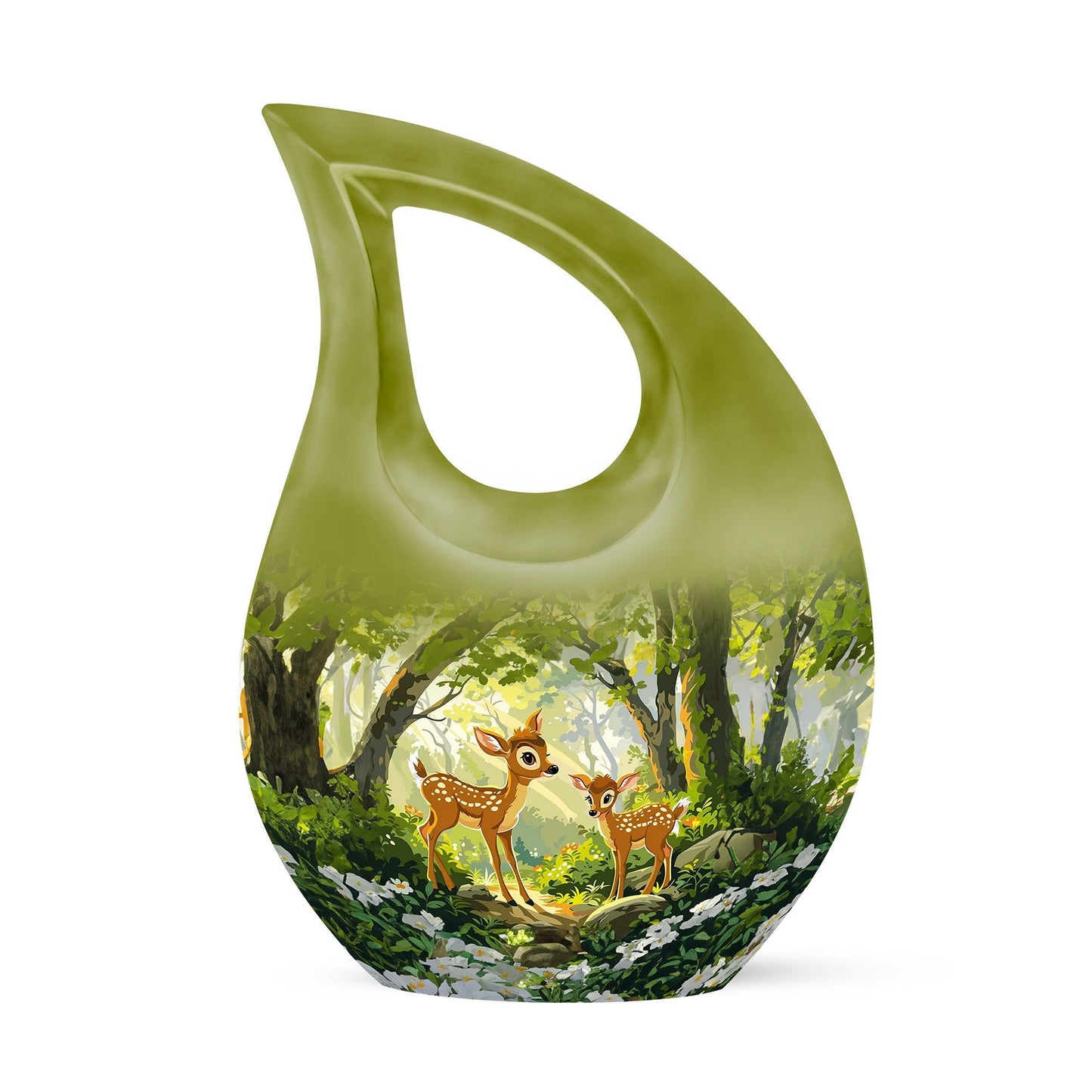 10 inch Deer-themed Cross Drop Extra Large Urn