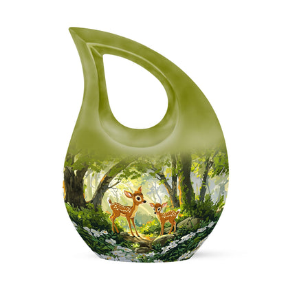 10 inch Deer-themed Cross Drop Extra Large Urn