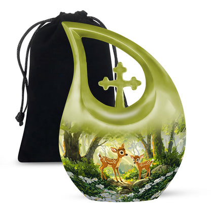 Personalized Deer Cremation Urn for Human Ashes - 10-inch, 200 cu in - Yatskia