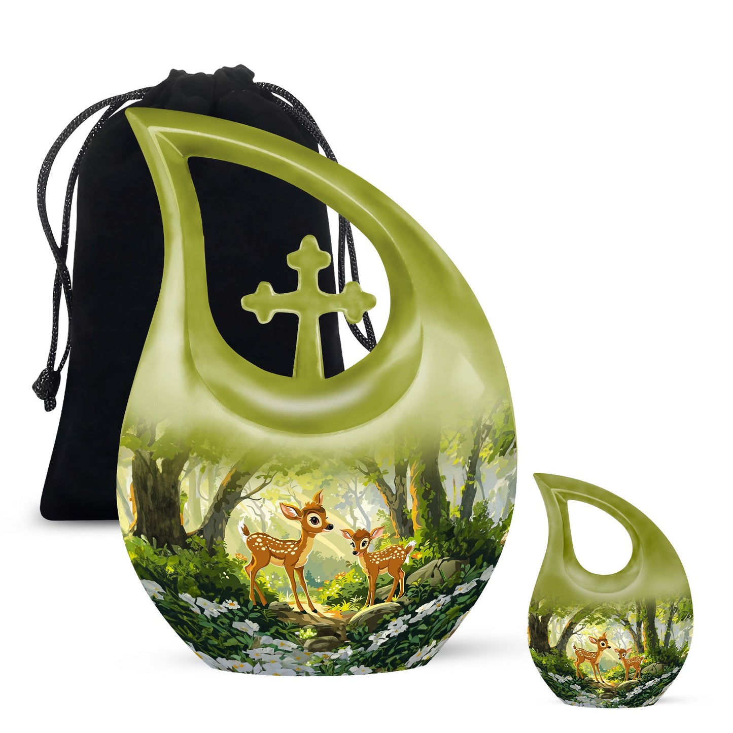 Personalized Deer Cremation Urn for Human Ashes - 10-inch, 200 cu in - Yatskia