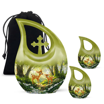 Personalized Deer Cremation Urn for Human Ashes - 10-inch, 200 cu in - Yatskia