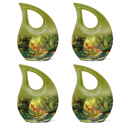 Customizable 10 inch Deer Themed Cross Drop Memorial Urn