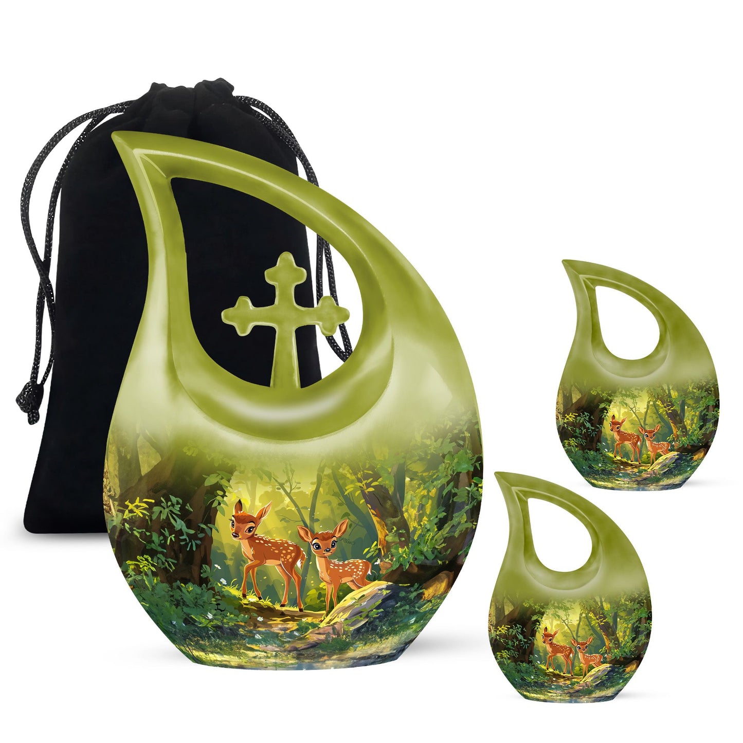 Personalized Deer Cremation Urn for Human Ashes - 10-inch, 200 cu in - Yatskia