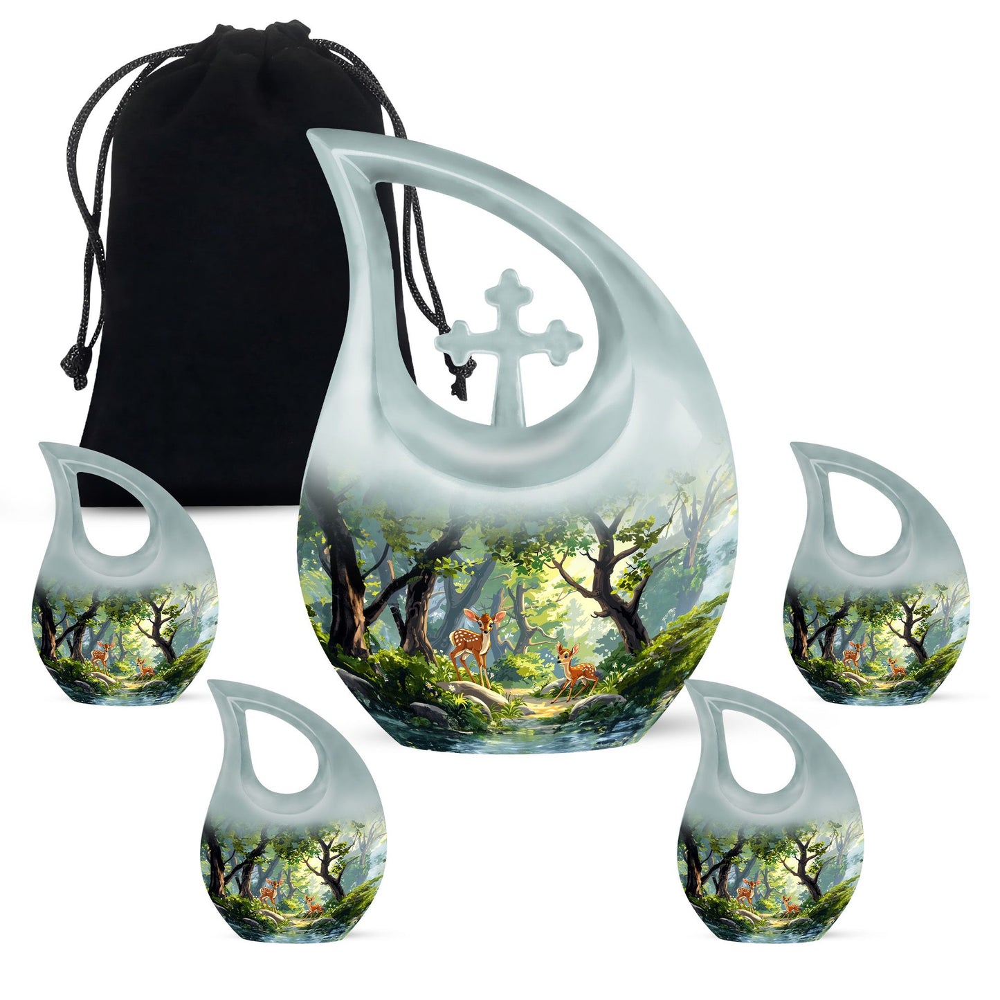 Personalized Deer Memorial Urn for Human Ashes - 10-inch, 200 cu in - Yatskia