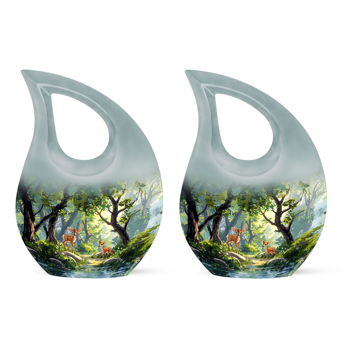 10 Inch Cross Drop Deer Urn 