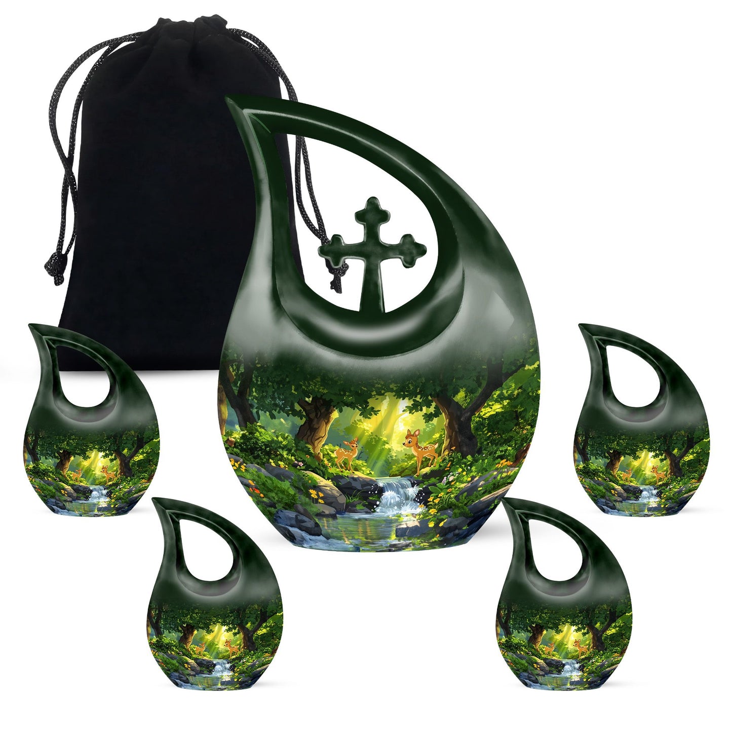 Personalized Deer Cremation Urn for Human Ashes - 10-inch, 200 cu in - Yatskia