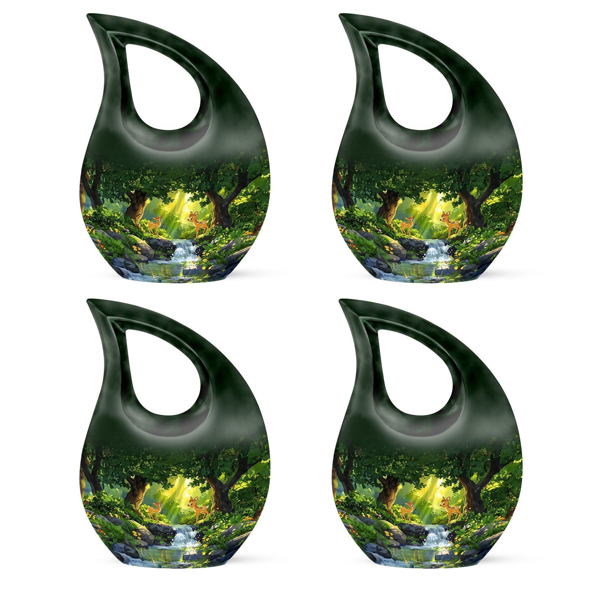 10-inch blue Deer Urn, Cross Drop design,