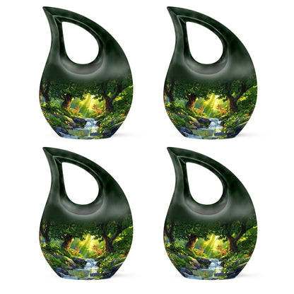 10-inch blue Deer Urn, Cross Drop design,