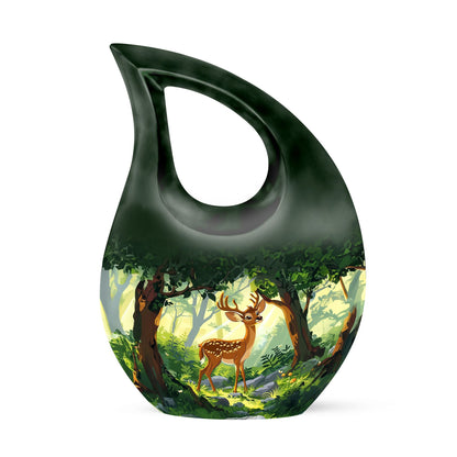 Deer themed Cross Drop design Large Urn 