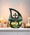 Deer themed Cross Drop design Large Urn 