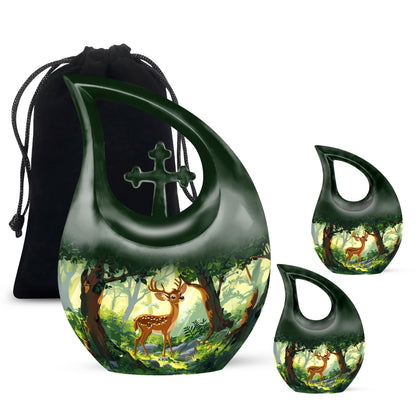 Personalized Deer Keepsake Urn for Human Ashes - 10-inch, 200 cu in - Yatskia