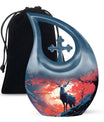Personalized Deer Urn, Cross Drop Design
