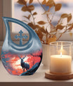 Personalized Deer Urn, Cross Drop Design