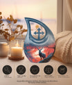 Personalized Deer Urn, Cross Drop Design