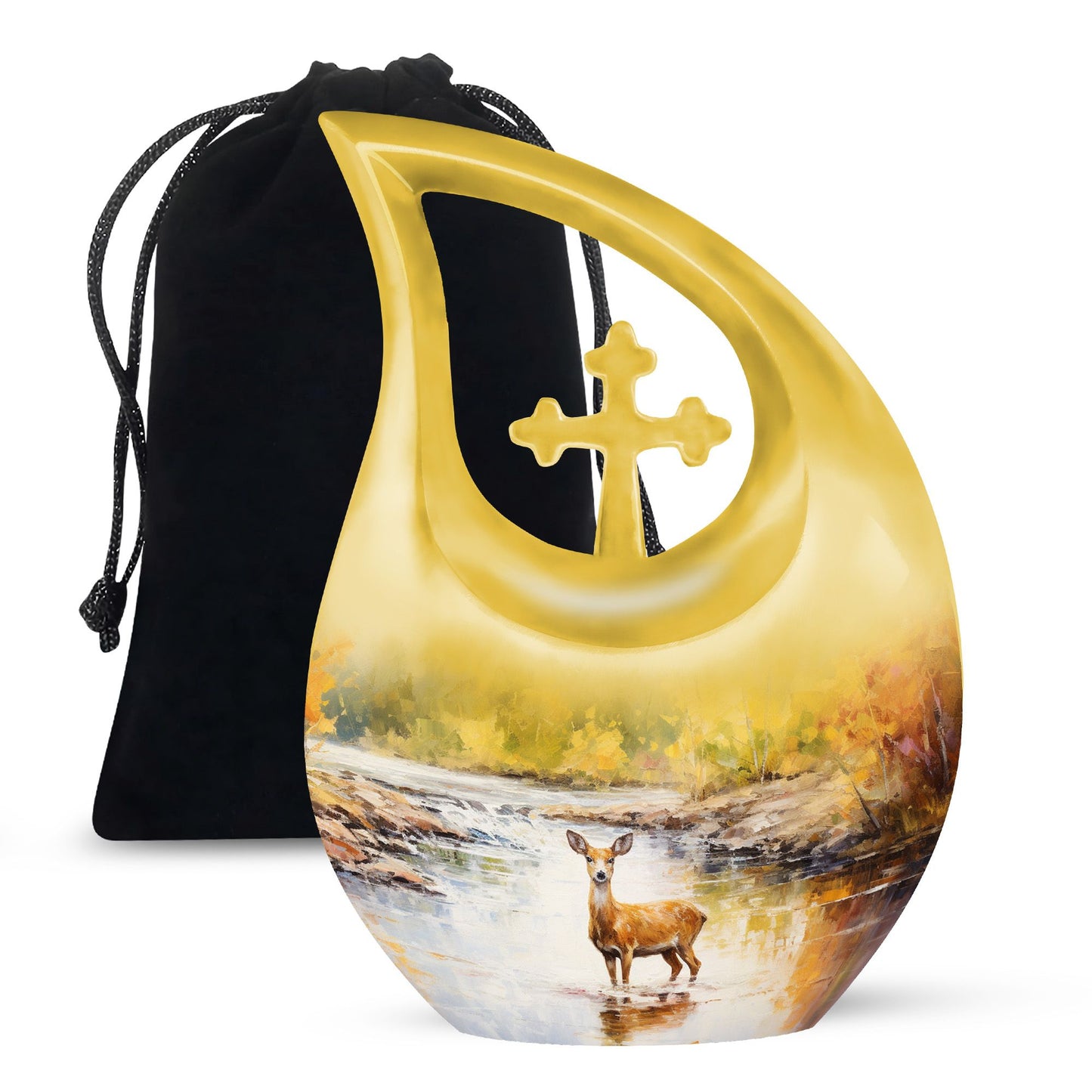 Personalized Deer Cremation Urn for Human Ashes - 10-inch, 200 cu in - Yatskia