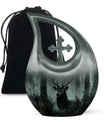 10-inch Deer Urn with Cross Drop design