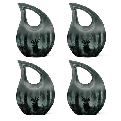 10-inch Deer Urn with Cross Drop design