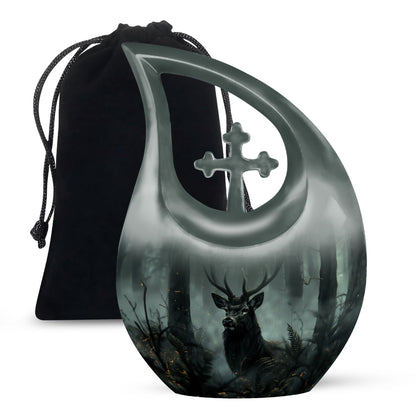 Personalized Deer Cremation Urn for Human Ashes - 10-inch, 200 cu in - Yatskia