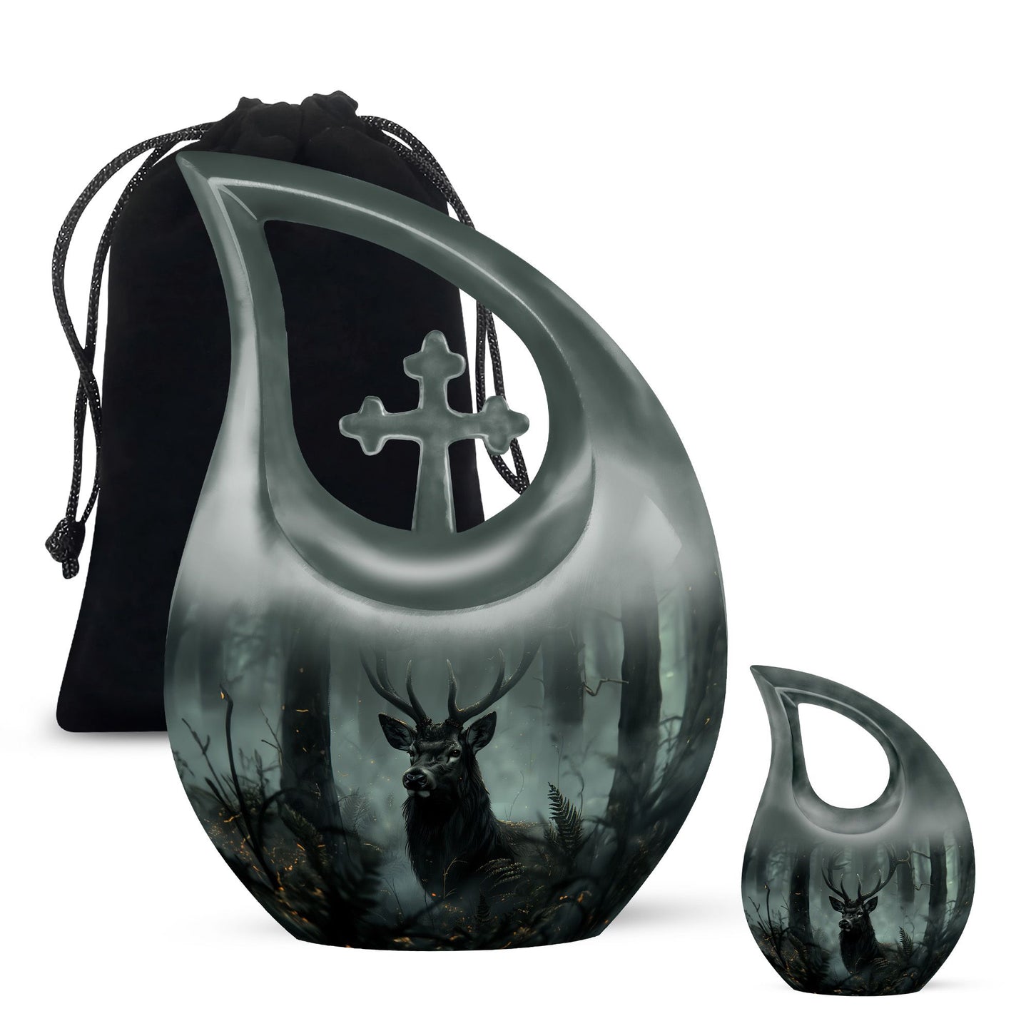 Personalized Deer Cremation Urn for Human Ashes - 10-inch, 200 cu in - Yatskia
