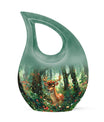10-inch Deer-themed Aluminium Cross Drop Urn 
