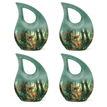 10-inch Deer-themed Aluminium Cross Drop Urn 