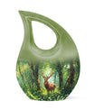Deer themed 10 Inch Cross Drop urn 