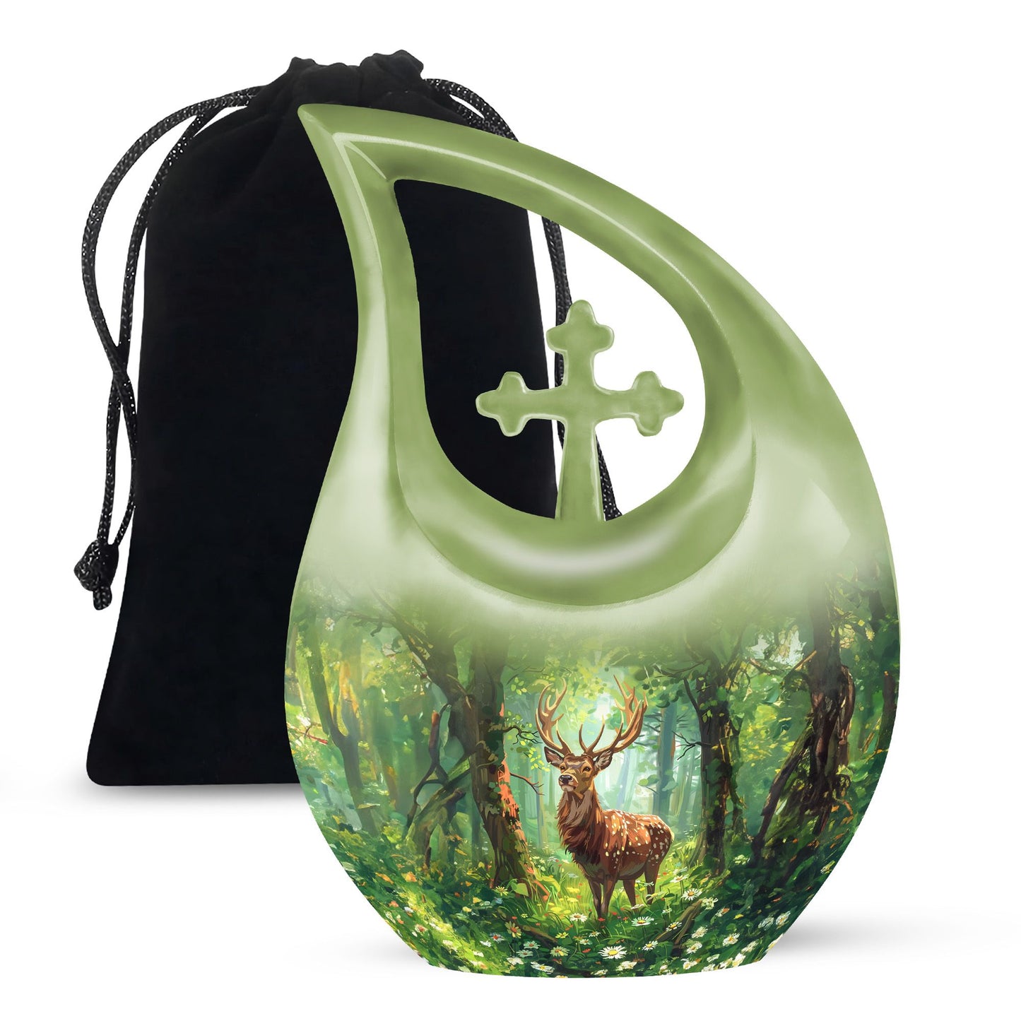Personalized Deer Cremation Urn for Human Ashes - 10-inch, 200 cu in - Yatskia
