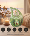 Deer themed 10 Inch Cross Drop urn 