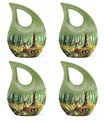 10-inch Deer-themed Aluminium Cross Drop Design Urn,