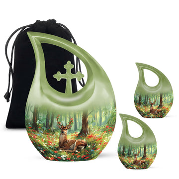 10 inch large Urn with 2 Keepsake 3 Inch Urns