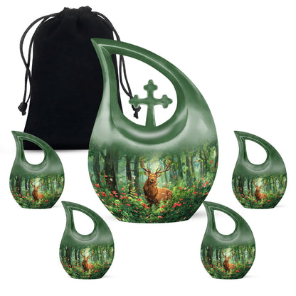Personalized Deer Cremation Urn for Human Ashes - 10-inch, 200 cu in - Yatskia