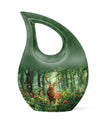 10-inch Aluminium Deer Urn with Cross Drop Design, 