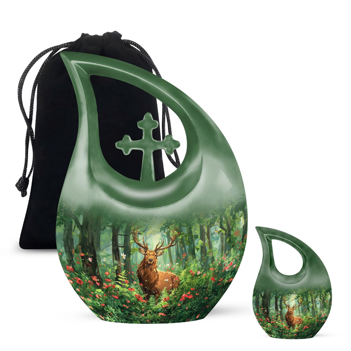 Personalized Deer Cremation Urn for Human Ashes - 10-inch, 200 cu in - Yatskia