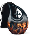 Affordable 10-inch Deer Urn with Cross Drop design