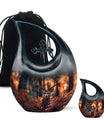 Deer Theme Large Urn With 1 Keepsake Urn