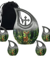 Deer Theme Large Urn With 4 Keepsake Urn