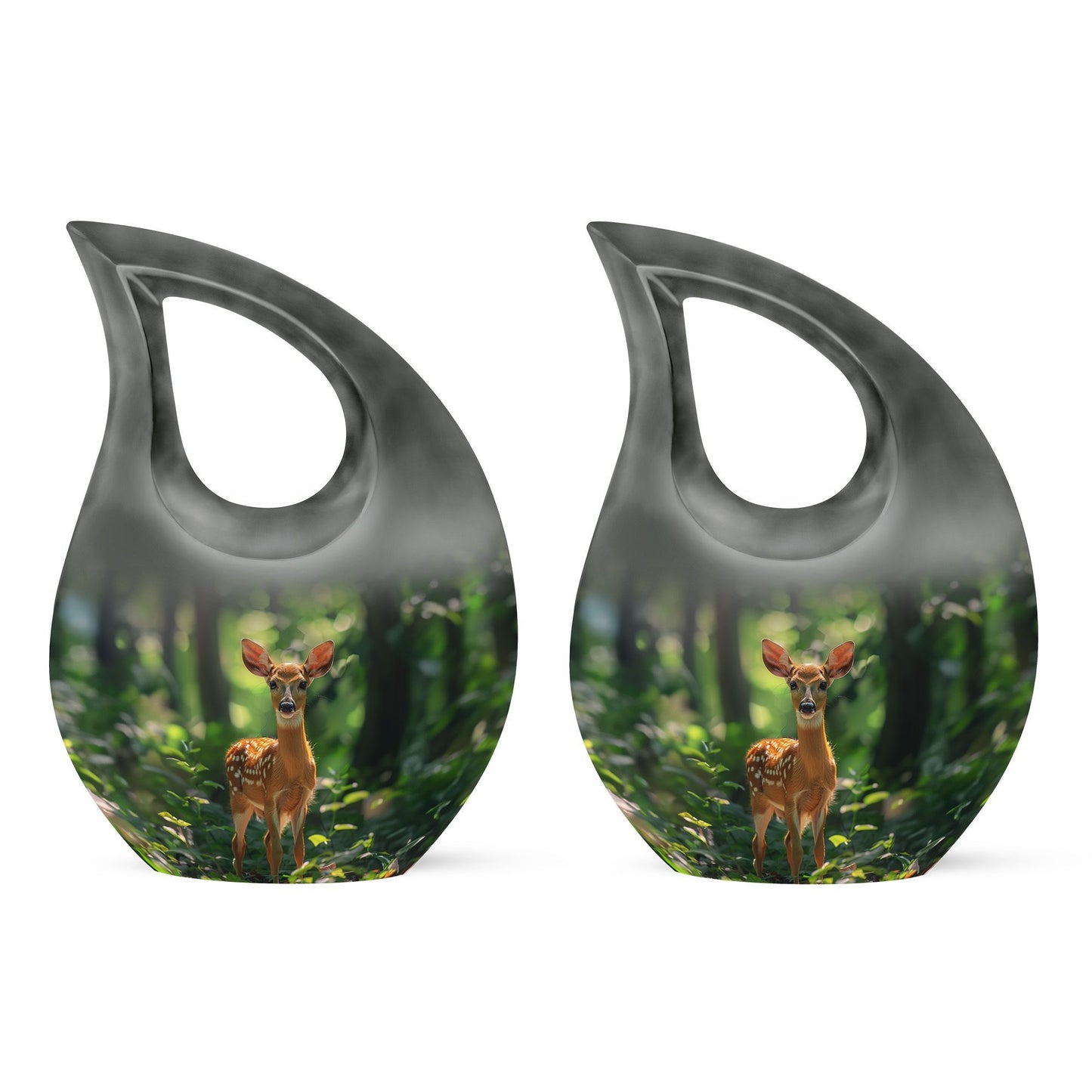 10-inch Deer themed Cross Drop Large Urn 